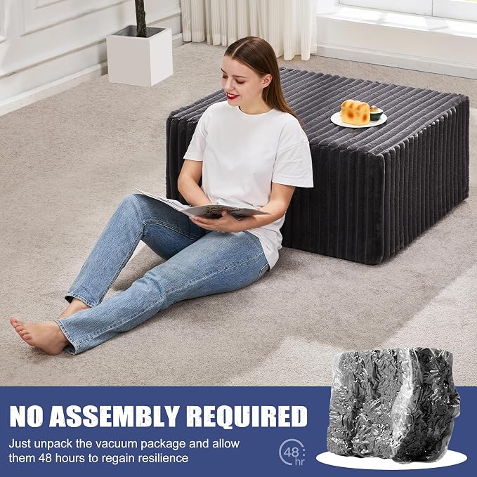 Hobestluk Rectangle Ottoman Memory Foam Footrest - Image 7