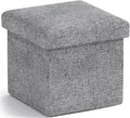 Ornavo Home Small Storage Ottoman Foldable Collapsible Cube Square Linen by OrnavoHome