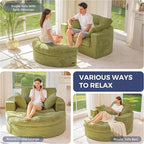 MAXYOYO Oversized Round Chaise Lounge Sofa, Upholstered Lounge Chair - Image 3
