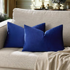 GIGIZAZA Royal Blue Velvet Throw Pillow Covers 12x20 Pack of 2 | Decorative - Image 6
