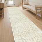 Soalmost Runner Rug 2x12 Washable Hallway Kitchen Runners Beige/Brown | - Image 2