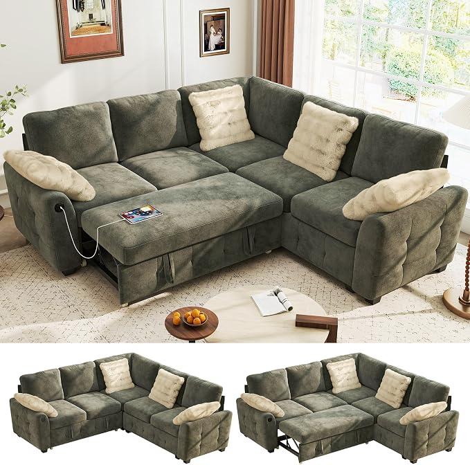 Ihanherry L-Shaped Sectional Sofa Bed by iHanHerry