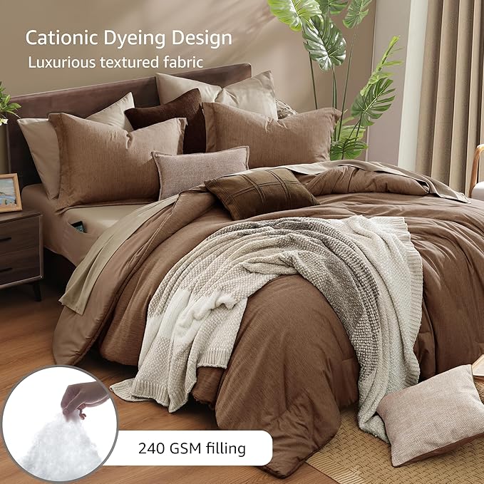 Monbix California King Comforter Set, Bed in a Bag 7 Pieces - Image 3