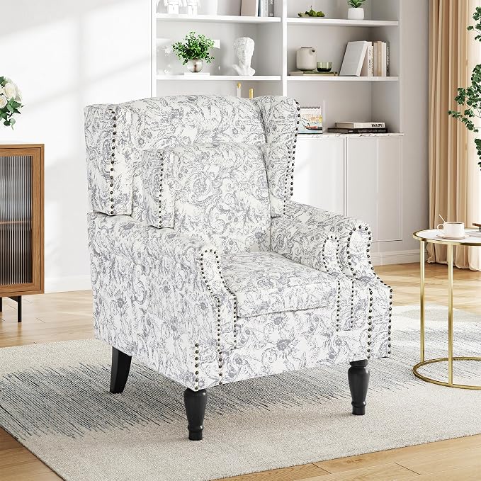Pia Ricco High Back Floral Accent Chair by PiaRicco