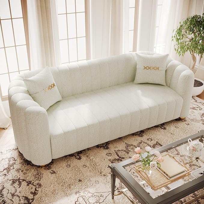 83.46" Fabric Couch for Living Room, Cute Modern Sofa - Image 3
