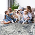 8x10 Area Rugs for Living Room Bedroom Dining Room Washable Blue Grey | Soft - Image 7
