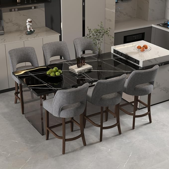 VKNOW Bar Stools Set of 6, Modern Counter Stools - Image 3