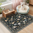 Soalmost 2x3 Dog Rugs for Entryway, Washable Door Mat Animal Soft Rug Black | - Image 3