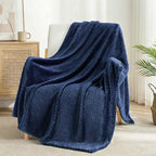 Exclusivo Mezcla Soft Waffle Fleece Bed Blanket Twin Size, Cozy Fluffy Design - Image 4