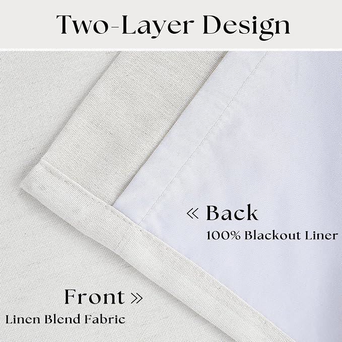 90 Inch Linen Blackout Curtains Pinch Pleated - Image 4