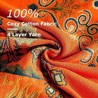 LUTBM Boho Throw Blanket for Bed 100% Cotton Soft Lightweight Quilt Floral - Image 6
