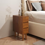 Narrow Nightstand with 3 Drawers Narrow Night Stand Solid Wood Bedside Table by IUNVR