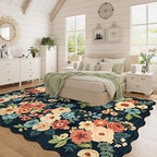 DUKINO 6x9 Area Rugs, Floral Washable Living Room Rug Non Slip, Stain Resistant - Image 3