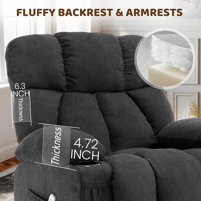 Massage Rocking Recliner Chair, Ergonomic Recliners Sofa - Image 4