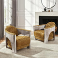 Art Leon Genuine Leather Accent Chair, Mid Century Industrial Armchair by ArtLeon