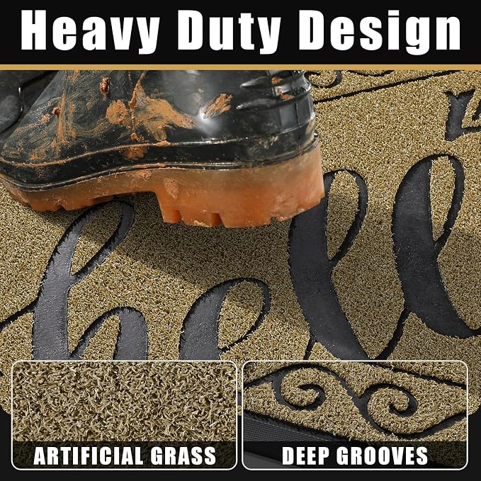 Yimobra Welcome Mats for Front Door 36x24, Heavy Duty Waterproof Outdoor Door - Image 2
