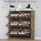 BORNOON Shoe Cabinet with 6 Flip Drawers, Slim Narrow Shoe Storage Cabinet - Image 4