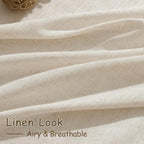 Cream Beige Linen Curtains 80 Inch Length - Image 4