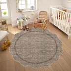 GarveeHome Scalloped Round Area Rugs Washable Small Round Rug 3ft Non-Slip | - Image 7