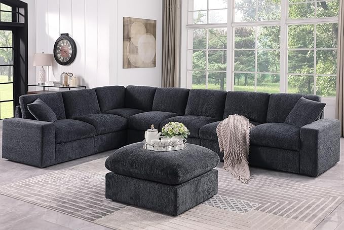 Ball & Cast 146" Oversized Modular L-Shaped Sectional Sofa, Large Chenille by BallCast