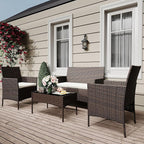 4-Piece Patio Furniture Set, Outdoor Wicker Conversation Set - Image 7