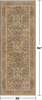 Brown 3x8 Vintage Kitchen Runner Rug Stain Resistant, Wide Washable Non Skid - Image 2
