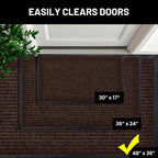 Front Door Mat, Indoor Outdoor Welcome Entryway Doormat, 48x36 Dark Brown | - Image 4