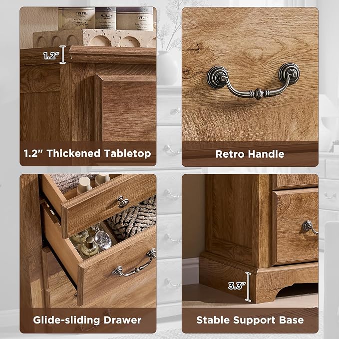 T4TREAM 48" Tall 6 Drawers Dresser Chests - Image 4