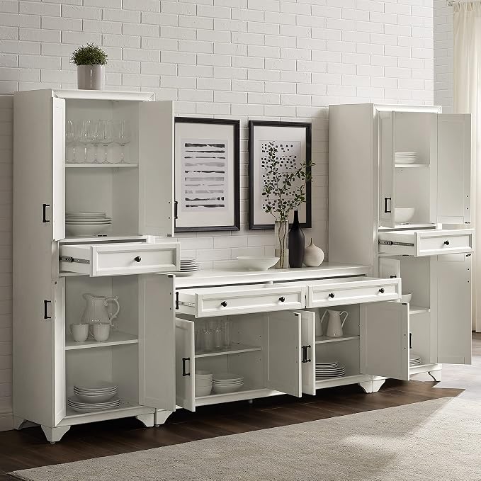 Crosley Furniture Tara 3-Piece Modern Farmhouse Sideboard Buffet Cabinet and - Image 9