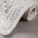 Hausattire Hand Woven Jute Braided Rug, 2x3 ft, Off-White | 100% natural jute - Image 6