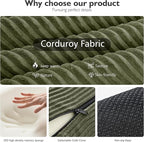 79in Convertible Sofa Bed, Corduroy Boneless Couch Bed, Futon Sleeper Sofa Pull - Image 4