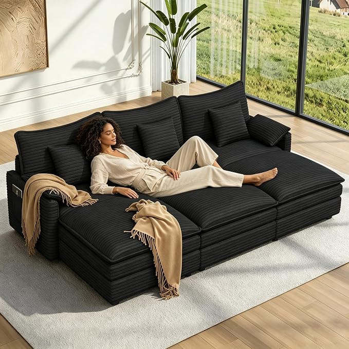 Vesgantti 108" Cloud Couch for Living Room, t6 Seats Deep Seat Sectional by Vesgantti
