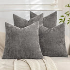 Set of 4 Soft Textured Decorative Throw Pillow Covers 20x20 Inch Cozy Farmhouse by Cozoomy