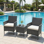 GarveeHome 3-Piece Patio Bistro Set, PE Rattan Outdoor Conversation Furniture - Image 7