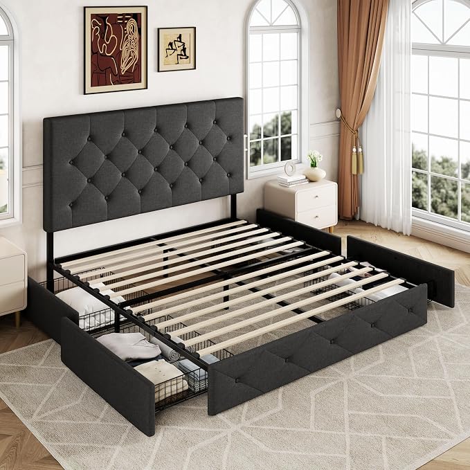 Allewie Upholstered Full Size Platform Bed Frame - Image 8
