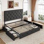 Allewie Upholstered Queen Size Platform Bed Frame - Image 8