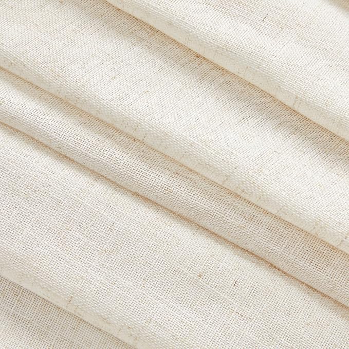 MYSKY HOME Linen Curtains for Sliding Door, Farmhouse Semi Sheer Ceiling - Image 7