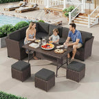 LOUVIXA 7 Pieces Patio Furniture Set, Outdoor Patio Furniture, Wicker - Image 8