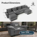 HERA'S HOUSE 158" Modular Sectional Sofa, Oversized U Shaped Couches - Image 2