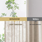 MYSKY HOME Semi Sheer Light Oatmeal Curtains 36 Inches Long - Image 7