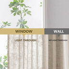 MYSKY HOME Kitchen Semi Sheer Oatmeal Curtains 24 Inch Long, Light Filtering - Image 8