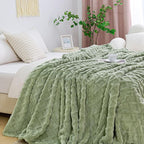 Aganear Fleece Throw Blanket for Couch Sofa 60"x80" Sage Green | Lightweight - Image 7
