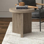 Henn&Hart 22" Fluted Scandinavian Round End Table, Ribbed Side Table, Nightstand - Image 2