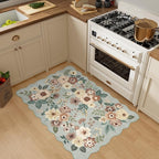 DUKINO 2x3 Rug for Entryway, Floral Door Mat Washable Rug, Sage Green | Non Slip - Image 5