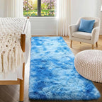 Runner Rugs for Boys Bedroom Living Room, Fluffy Tie-Dyed Blue 2x6 Area Rug | - Image 3