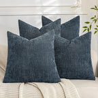 Set of 4 Soft Textured Decorative Throw Pillow Covers 22x22 Inch Cozy Farmhouse by Cozoomy