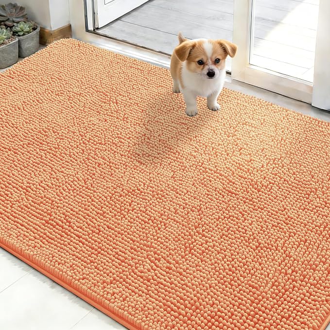 OLANLY Dog Door Mat for Muddy Paws 50x30, Super Absorbent Chenille Mud Mat | by OLANLY