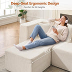 MONVANE 103'' Modular Sectional Sofa, Cloud Sectional Couch - Image 6