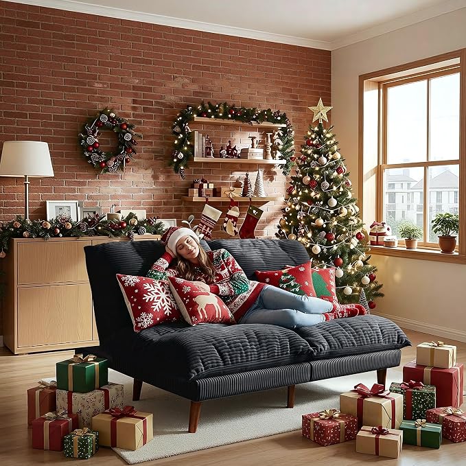 DreamDashio Futon Sofa Bed, 69 inch Futon Couch - Image 4
