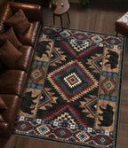 Rustic Cabin Area Rug for Bedroom 6x9, Machine Washable Lodge Bear Rug - Image 3